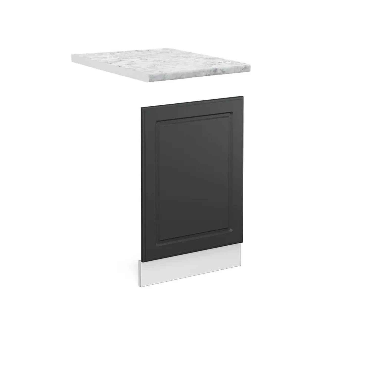 Vicco Frontblende R-Line Geschirrspüler Fronttür Anthrazit Landhaus Weiß 45 cm AP Marmor