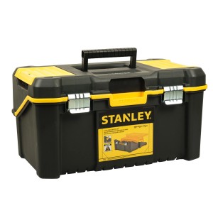 Stanley Werkzeugbox mit 3 Etagen, Cantilever Essential 19, schwarz-gelb, ideal zur Werkzeugaufbewahrung.