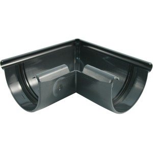 Marley Dachrinnen Außenecke RG 100, Anthrazit, 90° Winkel für Kunststoffdachrinnen.