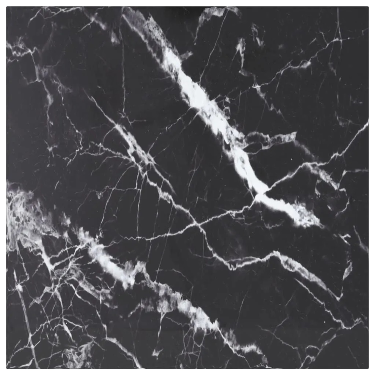 vidaXL Tischplatte Schwarz 70x70 cm 6 mm Hartglas in Marmoroptik 322272