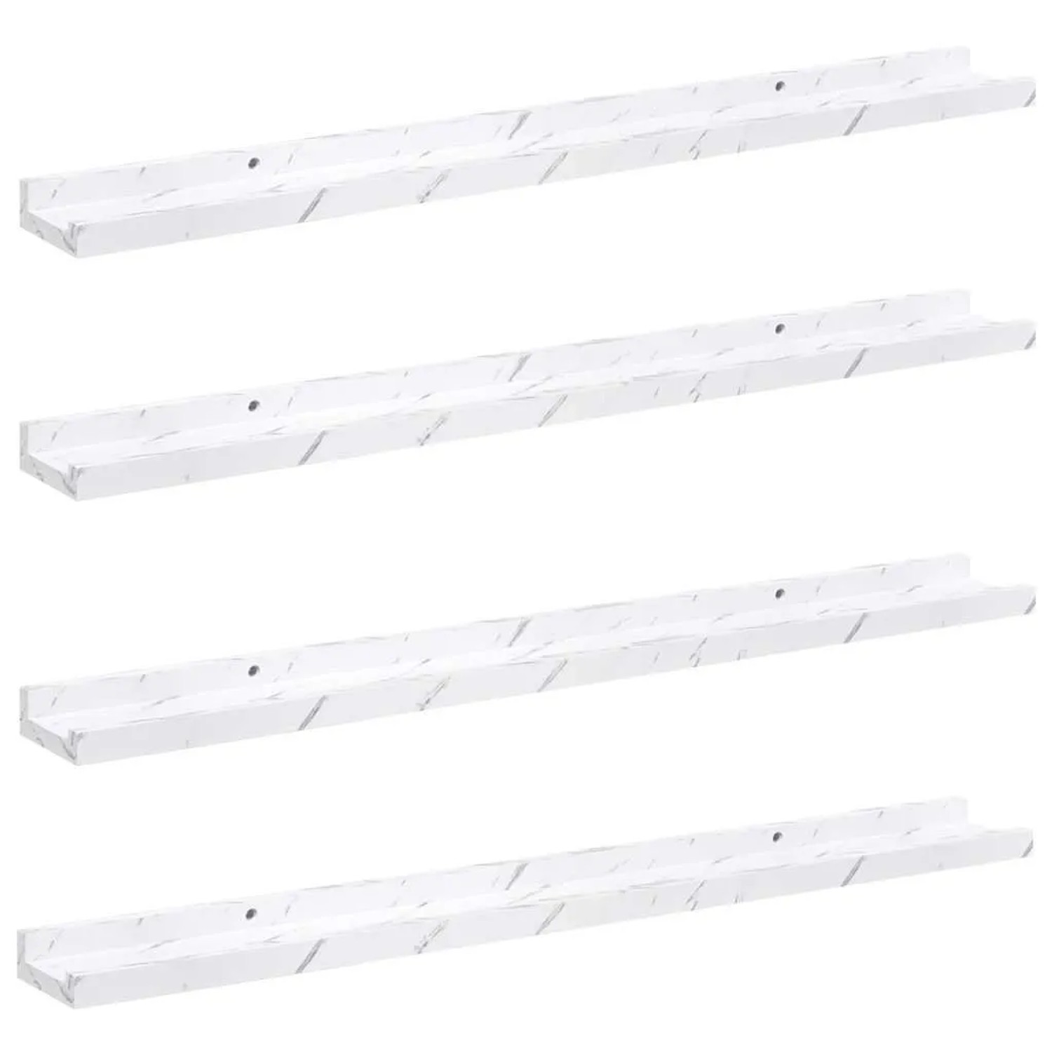 vidaXL Wandregal 4 Stk Weiß Marmor 80 x 9 x 3 cm Holzwerkstoff 42020028 günstig online kaufen