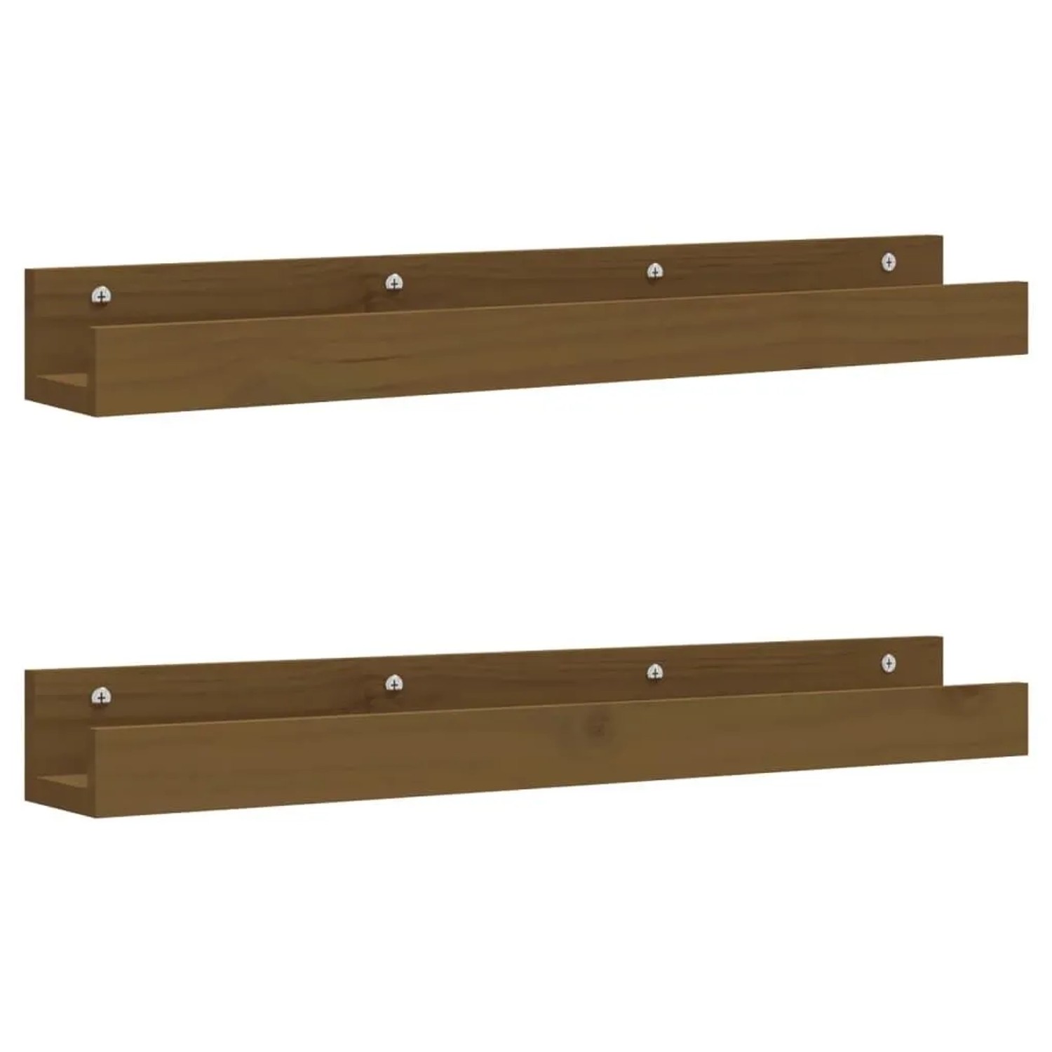 vidaXL Wandregale 2 Stk Honigbraun 80x12x9 cm Massivholz Kiefer 823592