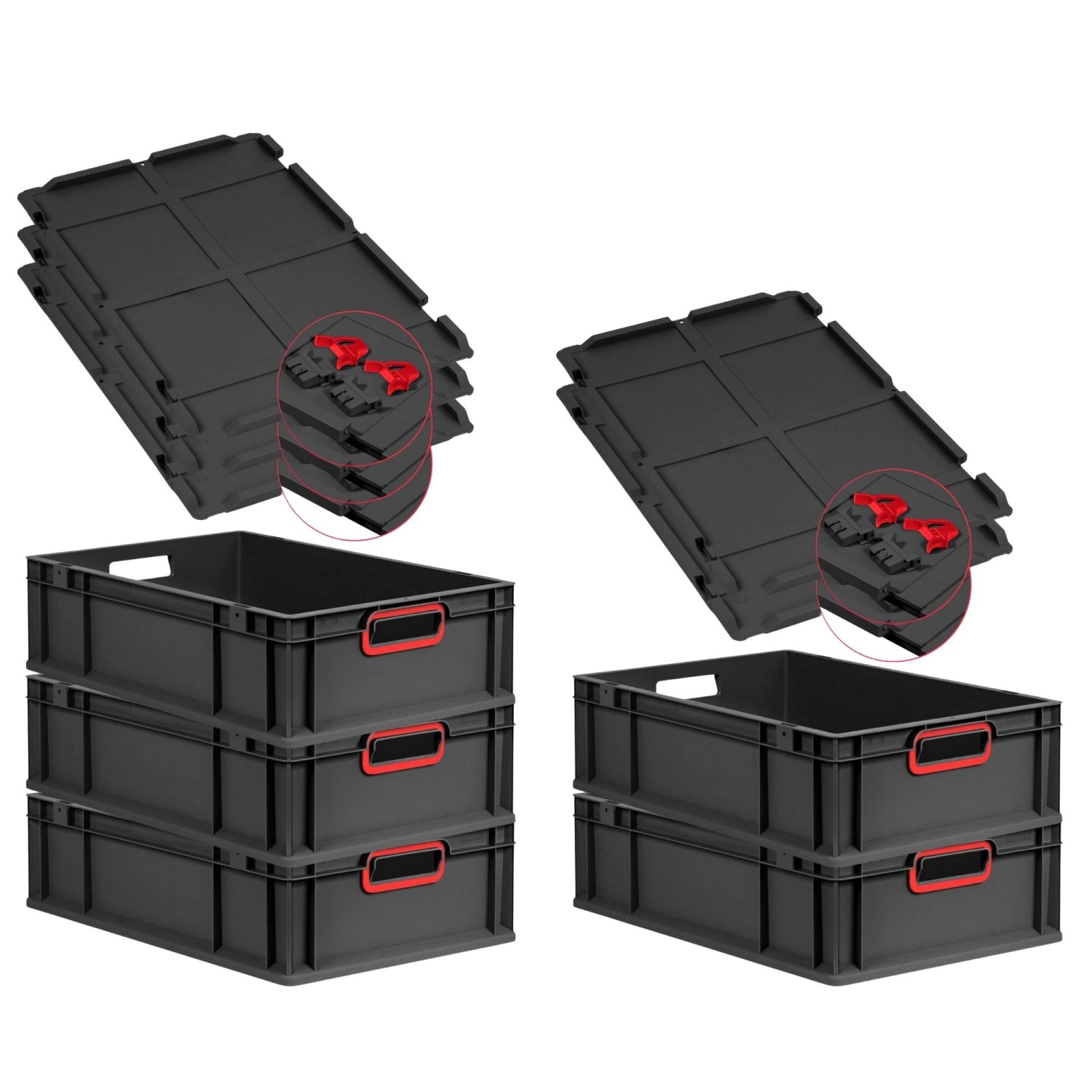 PROREGAL SuperSparSet 5x Eurobox Nextgen Color Mit Scharnierdeckel HxBxT 17 günstig online kaufen