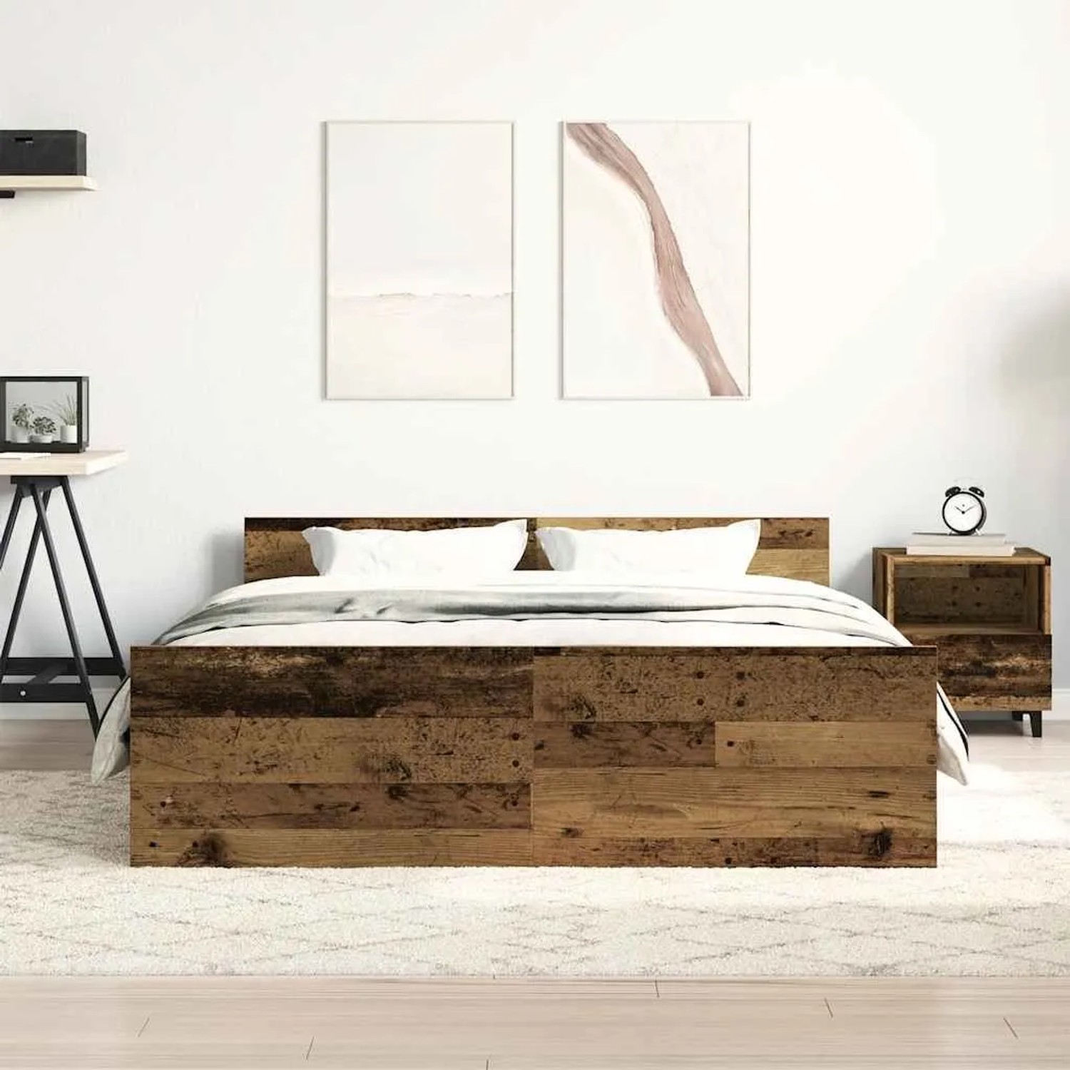 vidaXL Bettgestell Ohne Matratze Altholz-Optik 120x200cm Holzwerkstoff 3328732_3