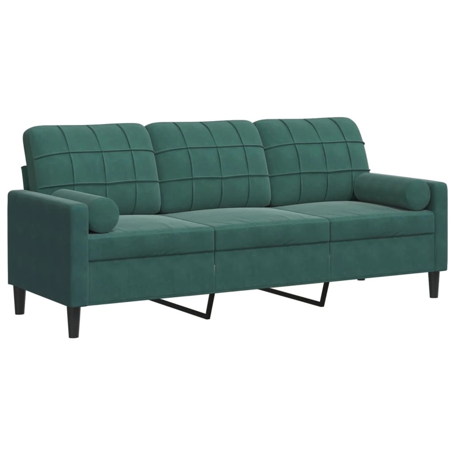 vidaXL 3-Sitzer-Sofa mit Zierkissen Dunkelgrün 180 cm Samt 2146127 günstig online kaufen
