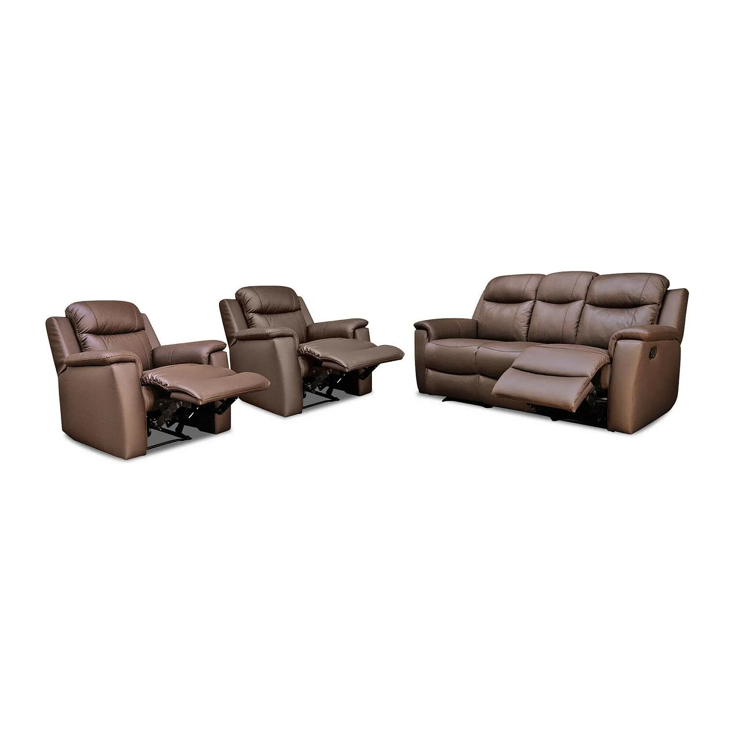 Vente-unique Couchgarnitur Mit Sessel Evasion Braun 205 cm  95 cm