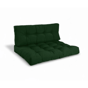 Beautissu ECO Style Palettenkissen Sitz 120x80x15cm Dunkelgrün + Rücken 1tlg