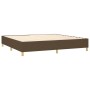 Boxspringbett dunkelbraun 200x200 cm, Stoffbezug, ohne Kopfteil und Matratze.