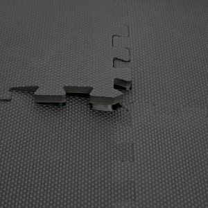 Schwarze LittleTom Puzzlematte, 9-teiliges Set, 30x30 cm, ideal als Spielmatte für Babys und Kinder.