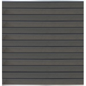 Graue WPC Zaunlamelle aus der Wollbach-Serie für Sichtschutzzäune.