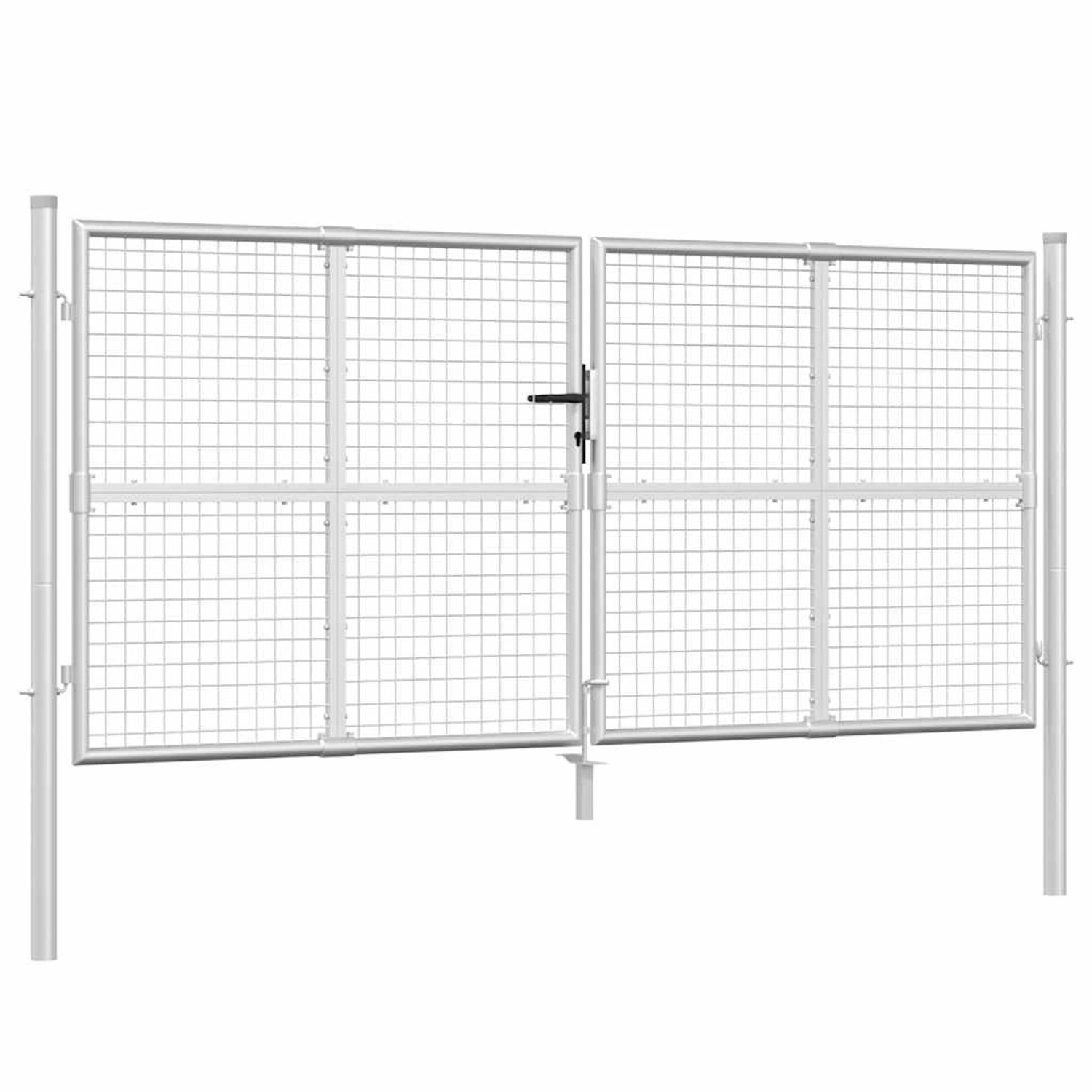 vidaXL Maschendraht-Gartentor Silber 300 x 125 cm Verzinkter Stahl 154531