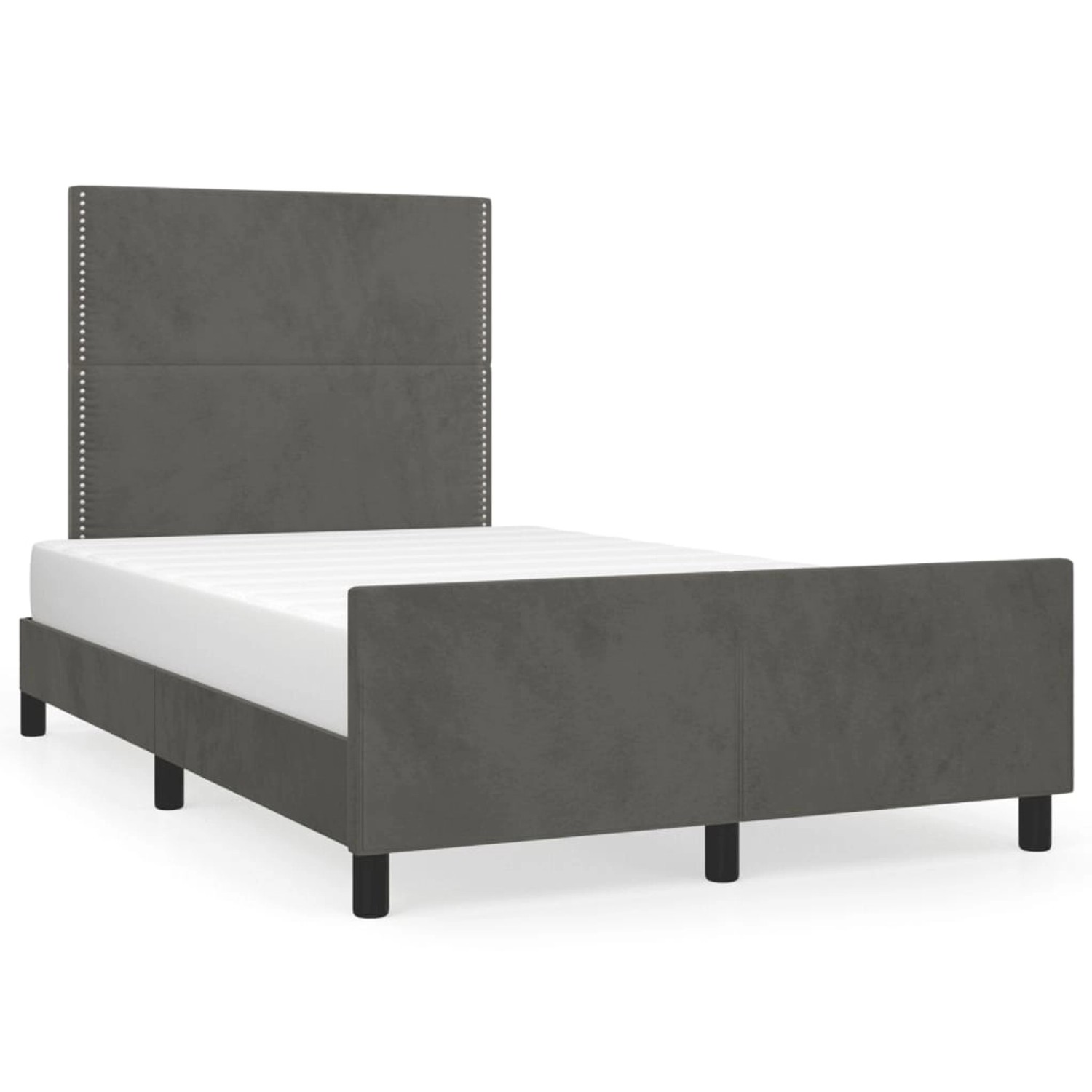 vidaXL Bettgestell ohne Matratze Dunkelgrau 120x190 cm Samt 3270573 günstig online kaufen