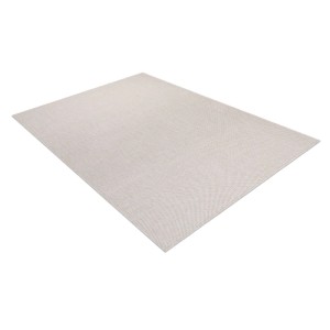 Rechteckiger RugsX Teppich Sion in Creme, 80x150cm. Flachgewebter Bodenteppich aus Polypropylen.