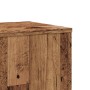 Detail eines vidaXL Pflanzenständers in Altholz-Optik aus Holzwerkstoff. Braune Holzmaserung, Zubehör für Pflanztöpfe.
