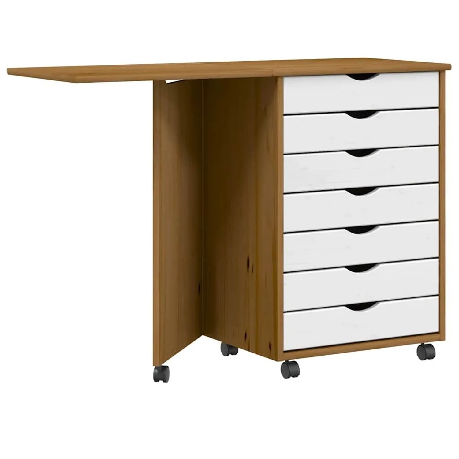 vidaXL Rollschrank mit Schreibtisch MOSS Honigbraun Massivholz Kiefer 40157 günstig online kaufen