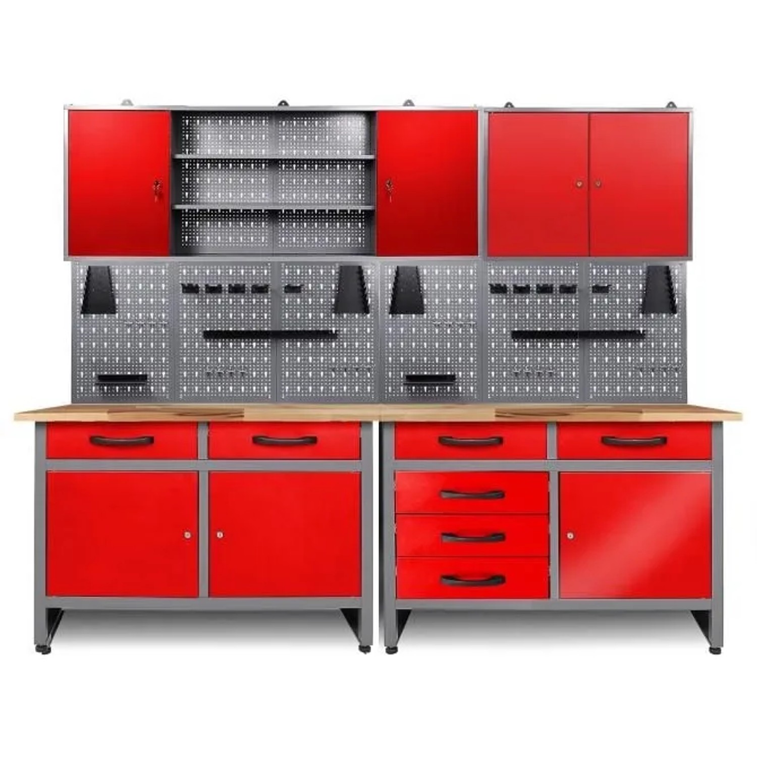 Ondis24 Werkstatt Set Holger/Werner 240 cm 160/80 Rot