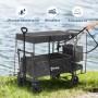 Sekey Bollerwagen mit Regenschutzhülle (110x60x75cm) im Einsatz. Camping & Outdoor Zubehör.