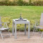 Merxx Amalfi Gartenmöbel-Set: 2 Klappsessel, ausziehbarer Tisch, diamantbraun. Ideal für Balkon und Garten.
