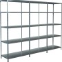 Schulte Regal-Set: 1 Steckregal und 2 Anbauregale, 200x260x50 cm, verzinkt.