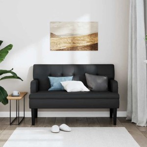 vidaXL Bank mit Rückenlehne Schwarz 112x65,5x75 cm Kunstleder 372153