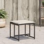 VidaXL Gartenhocker 4er Set, schwarz, mit cremefarbenen Kissen. Sitzhocker aus Polyrattan.