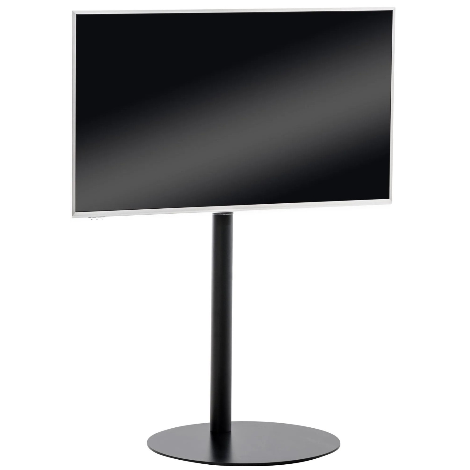 DELUKE TV-Ständer WESEL Rund 64x53x100cm Metall Schwarz-Matt Fernsehständer TV Bodenständer