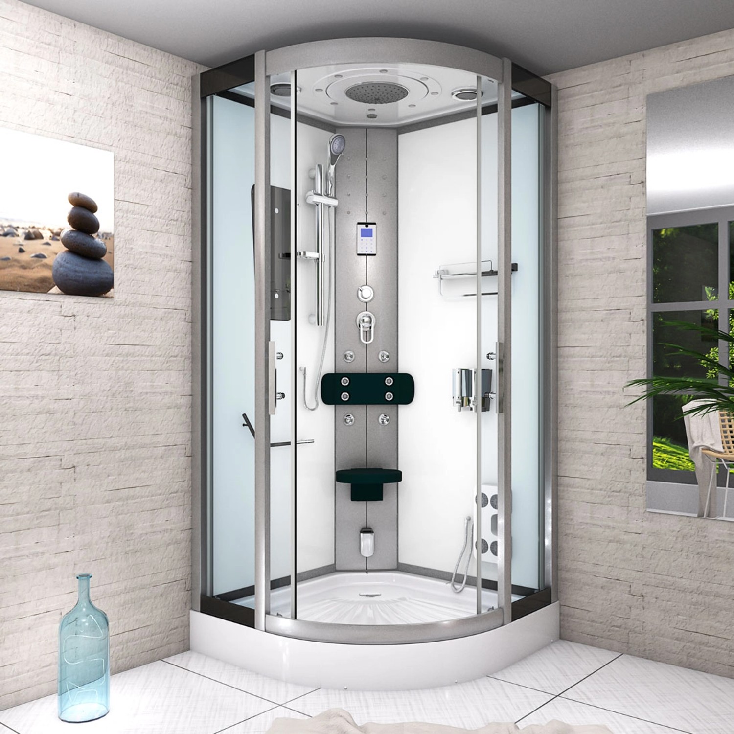 AcquaVapore Dampfdusche Duschtempel Sauna Dusche Duschkabine D46-20T2 ...
