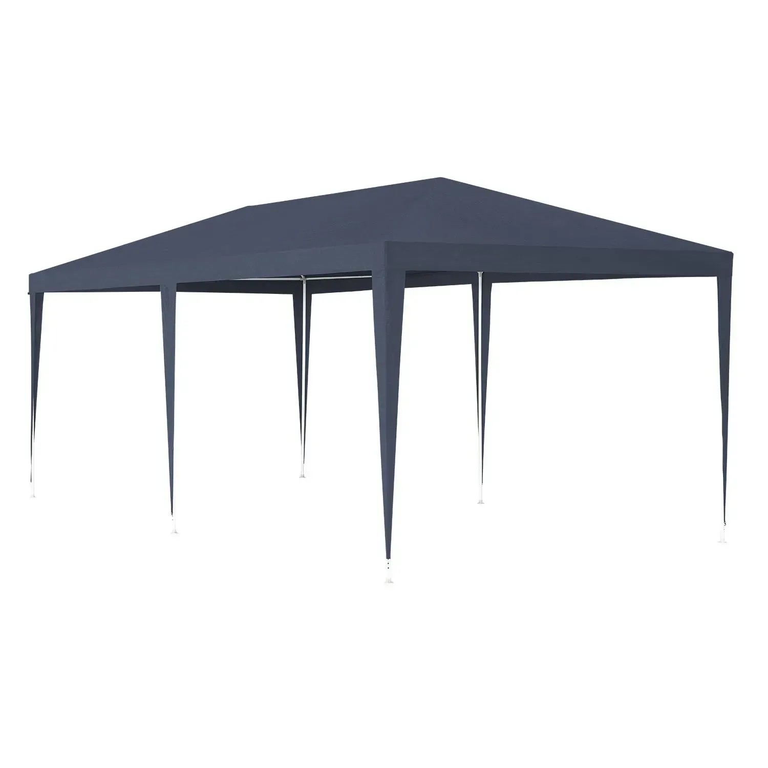 Blaues Juskys Partyzelt 3x6m mit Seitenwänden, ideal für Gartenpartys und Feste.