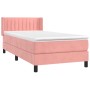 Rosa vidaXL Boxspringbett (90x190 cm) mit Matratze und Samtbezug.