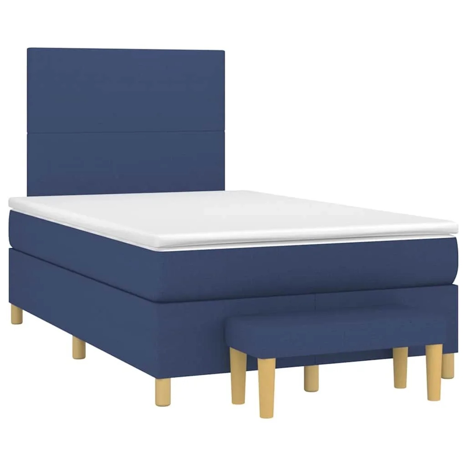 vidaXL Boxspringbett mit Matratze Blau 120x190 cm Stoff 3270396