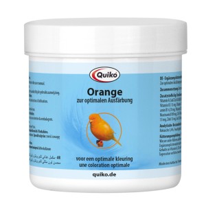 Quiko Orange Ergänzungsfutter für Kanarien, 100g Dose. Für Norwich- und Yorkshire-Kanarien.