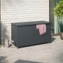Auflagenbox Buntine, 1100 l, aus Polyrattan in Schwarz. Gartenbox zur Aufbewahrung von Gartenauflagen.