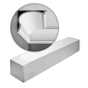 ORAC DECOR C343 LUXXUS Zierleiste, 10 m Set, weiße Stuckleiste für Wand und Decke.
