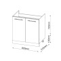 Vicco Spülenunterschrank Fame-Line, 80 cm, Weiß Landhaus/Anthrazit, Küchenschrank
