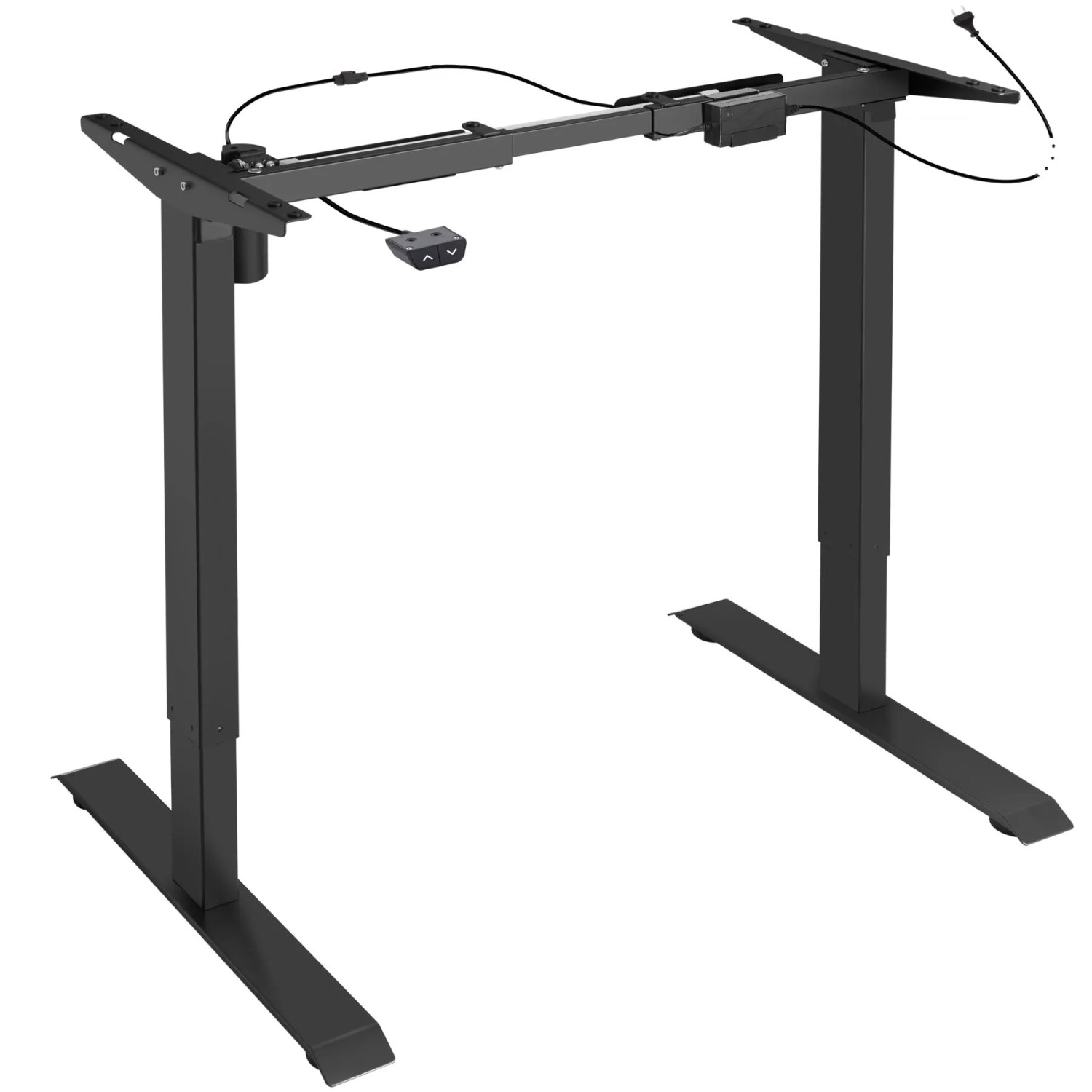 Tectake Tischgestell Yannick Elektrisch Höhenverstellbar 2 Stufig  129 x 65 x 121 cm Schwarz
