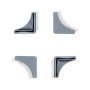 4 graue Plastikfüße für Ar Shelving Steckregale mit L-Profil.