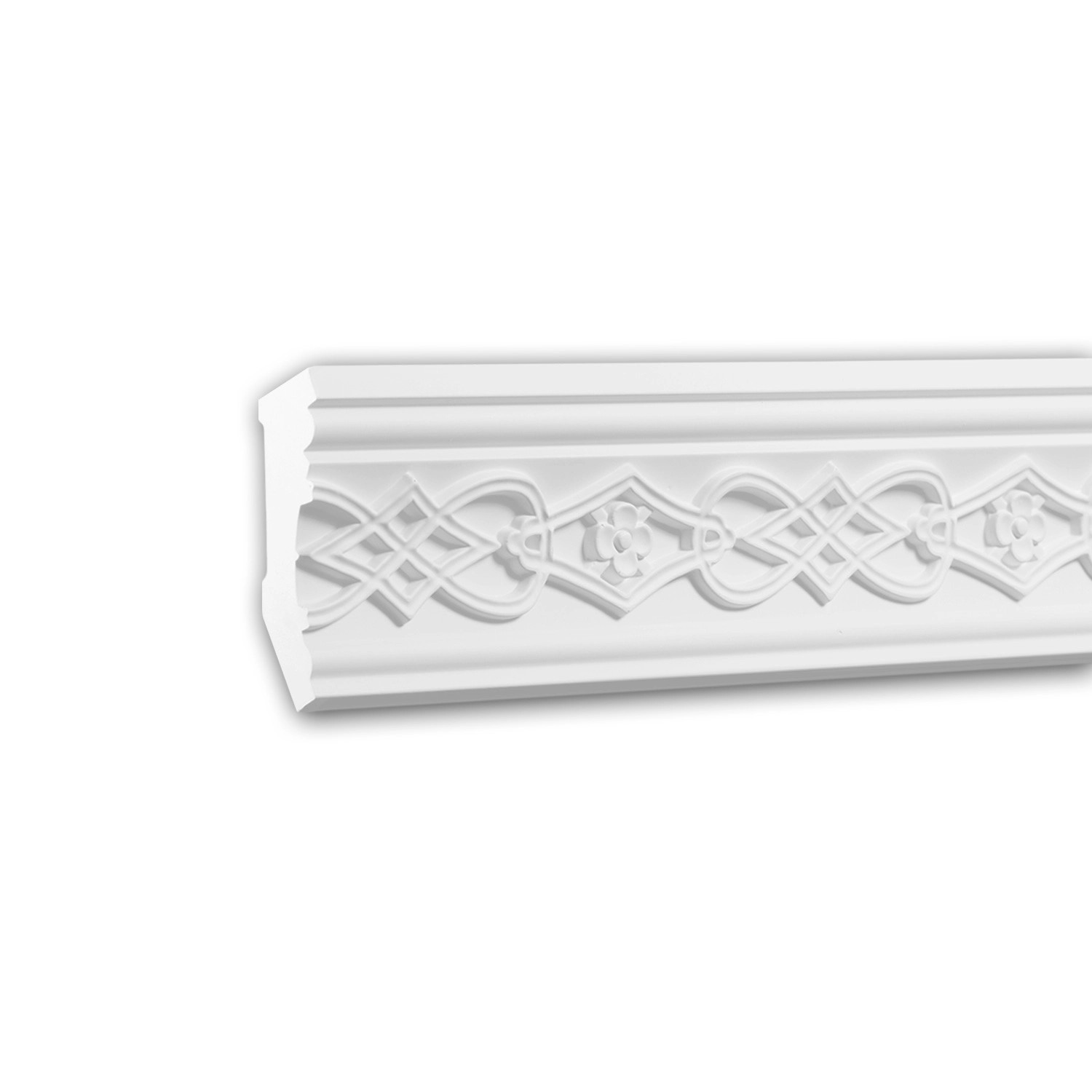 PROFHOME 150282 Eckleiste aus Polyurethan Deckenleiste Stuckleiste 2 m 200 cm x 4 cm x 7 cm Weiß