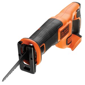Black+Decker Akku-Säbelsäge BDCR18N, 18V, orange-schwarz, mit Sägeblatt. Ideal für Haus und Garten.
