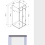 Glaszentrum Hagen U-Duschkabine Ares Silber 80x80x180cm mit Duschtasse, technische Zeichnung.