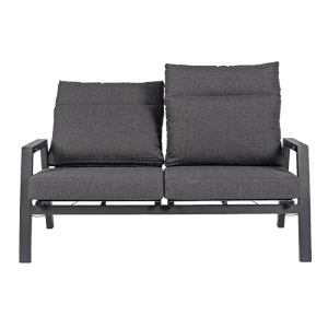 Bizzotto 2-Sitzer Lounge-Sofa Kledi, anthrazit, mit verstellbarer Lehne und Kissen.