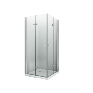 Glasdeals Duschkabine CLAP 90x90: Rahmenlose Ecke mit Pendeltür aus ESG-Glas.