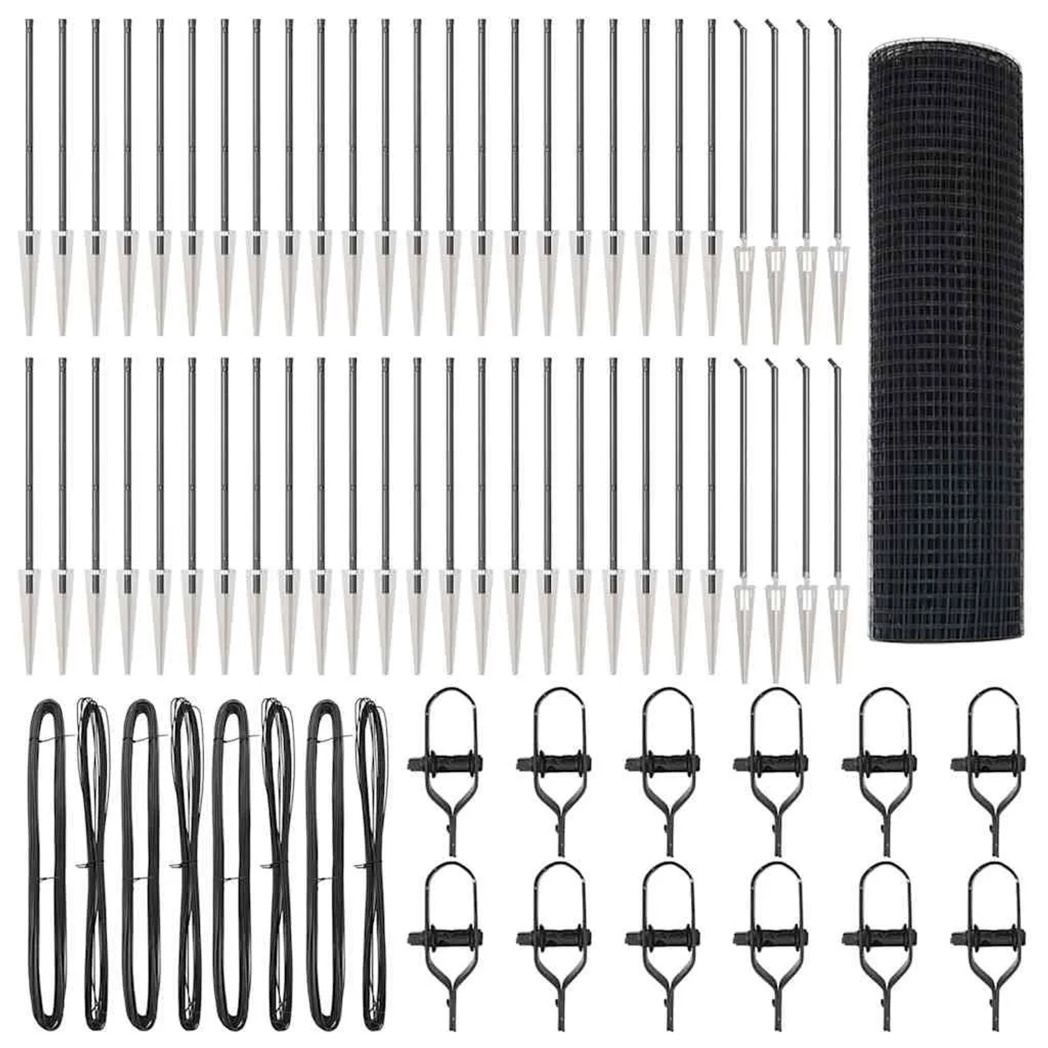 vidaXL Zaunpfosten Grau 100 x 0,8 m 25 x 25 mm Maschendraht 3352262 günstig online kaufen