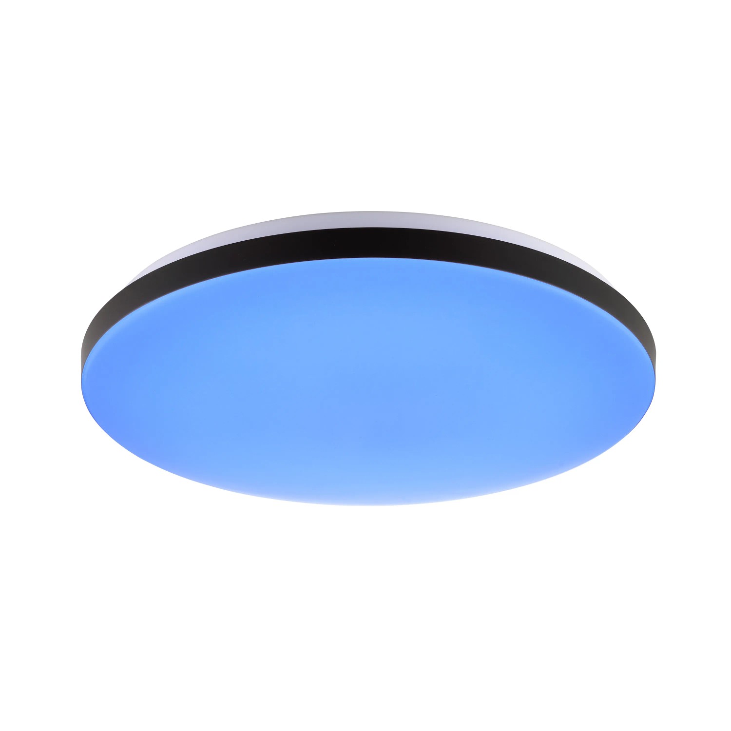 Smarte LED-Deckenleuchte Livio mit RGB & CCT Funktion, weiß-schwarz, Ø 38,5 cm.
