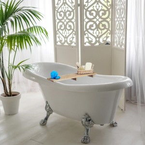 Relaxdays Badewannenablage Bambus Feuchtigkeitsresistent 70 cm x 22 cm x 6 cm 1,6 kg
