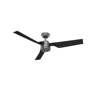 HUNTER FANS Cabo Frio Outdoor Deckenventilator, 132 cm, Silber, mit Wandschalter.