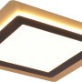 Quadratische LED Deckenleuchte Morgan in Schwarz-Gold, 45x45cm. Moderne Lampe mit Fernbedienung.