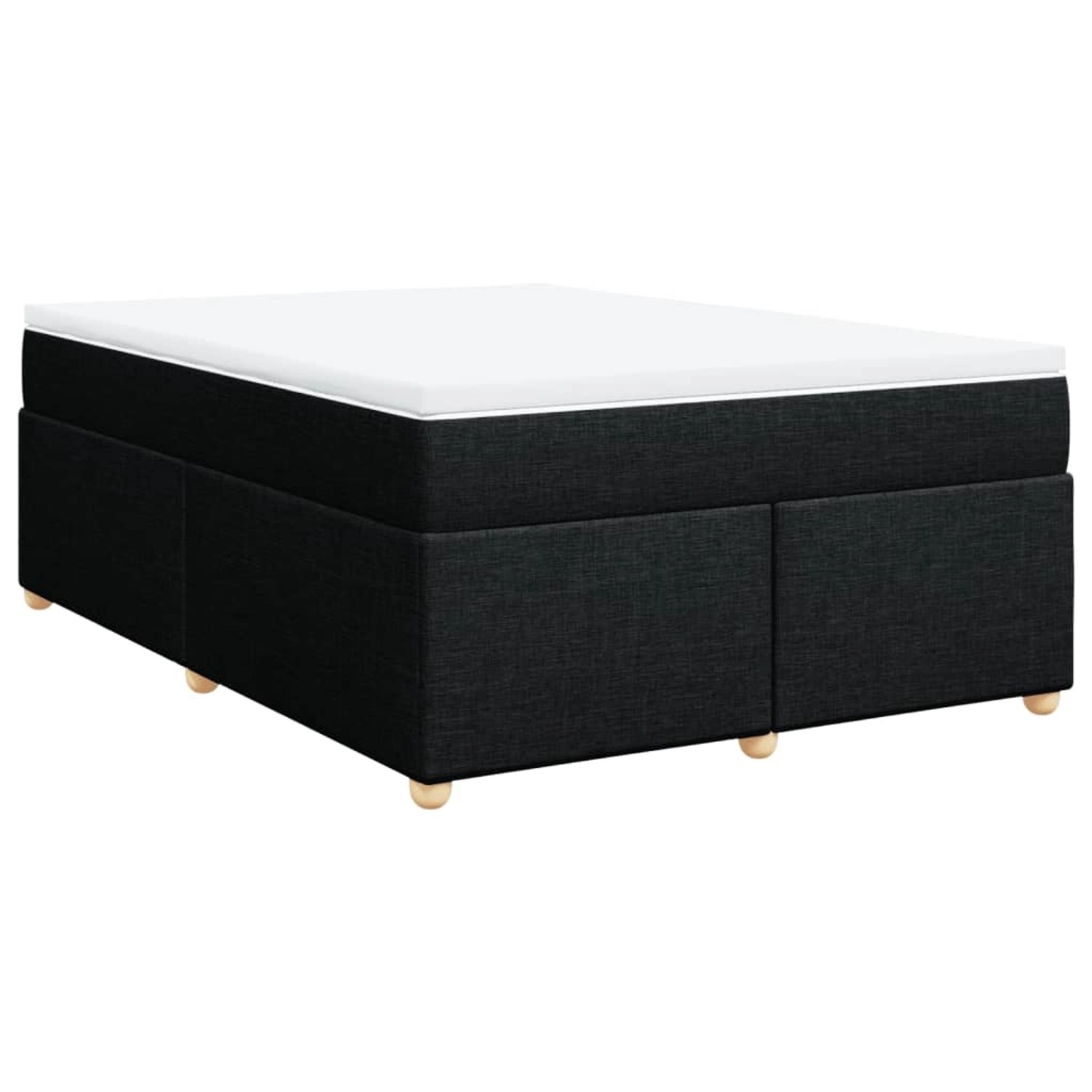 vidaXL Boxspringbett mit Matratze Schwarz 140x190 cm Stoff 3285375 günstig online kaufen