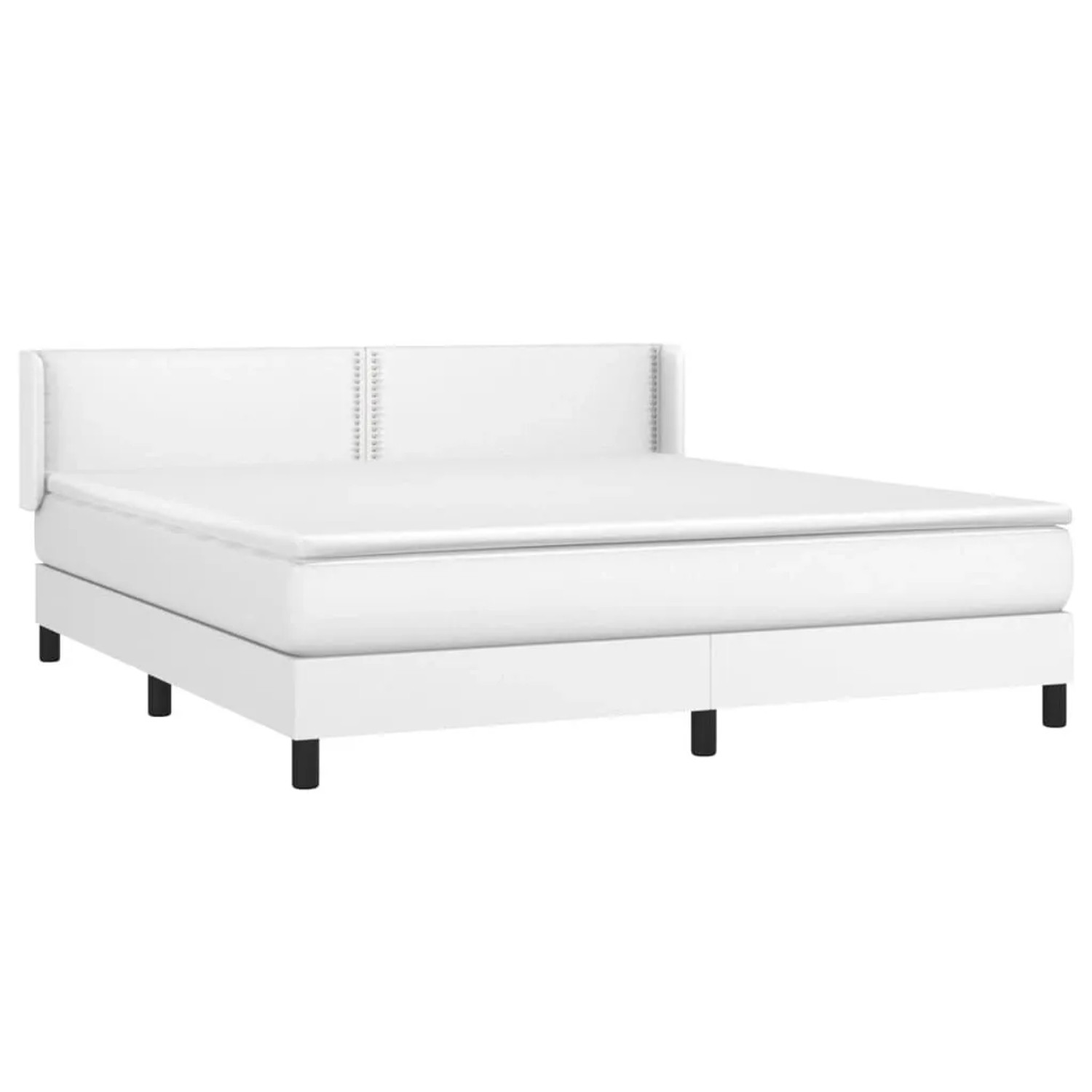 vidaXL Boxspringbett mit Matratze Weiß 180x200 cm Kunstleder 3130734 günstig online kaufen