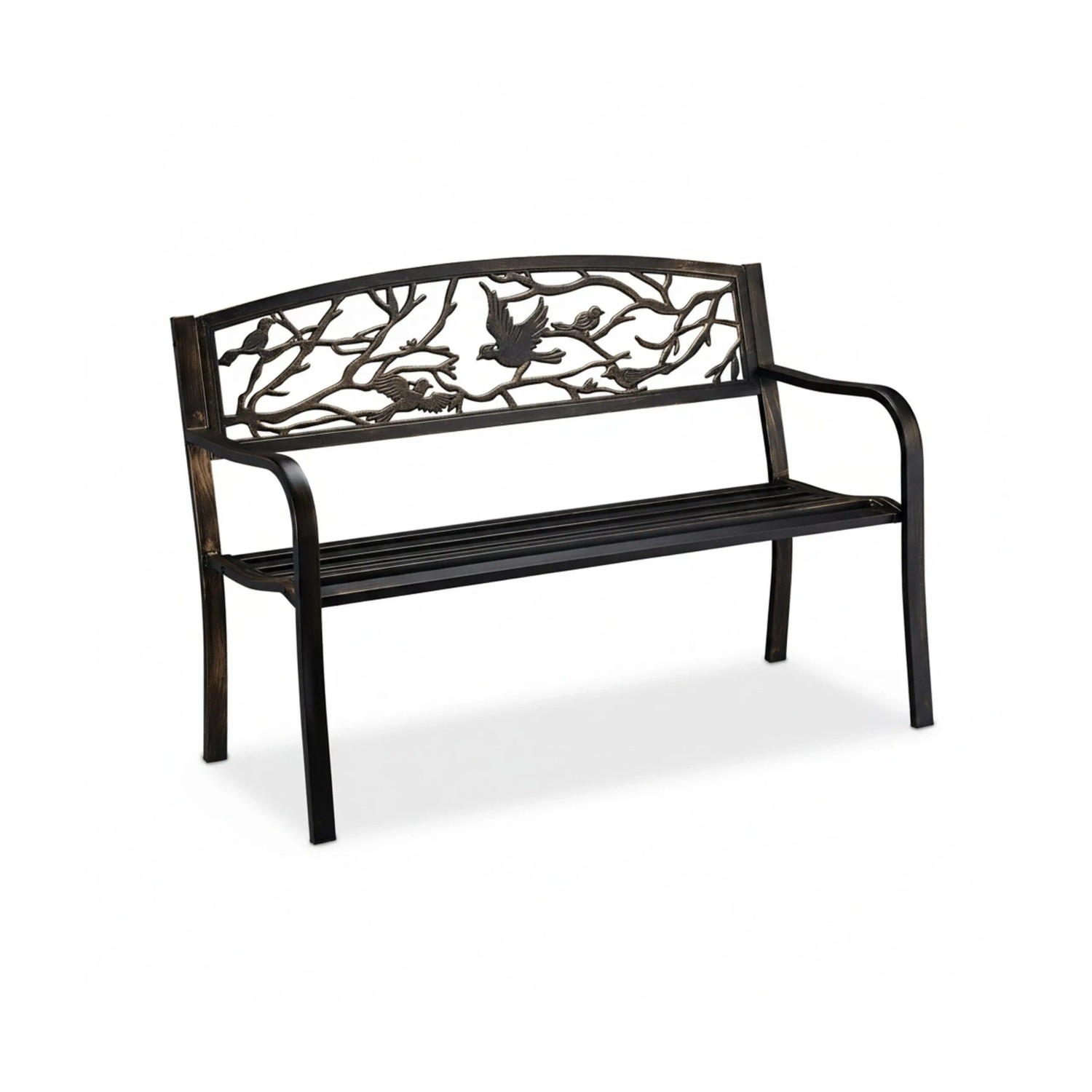 Relaxdays Gartenbank Stahl Gusseisen Schwarz Bronze Für 2 Personen 87 x 127 x 57 cm 15 kg