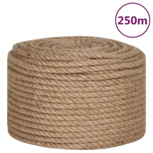 Aufgerolltes braunes vidaXL Juteseil, 10 mm dick, 250 m lang. Ideal für Haus & Garten.
